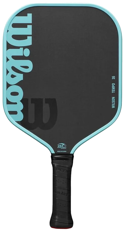 راکت پیکل‌بال ویلسون تمپو ۱۶ میلی‌متر کربن خام مشکی آبی - Wilson Tempo 16