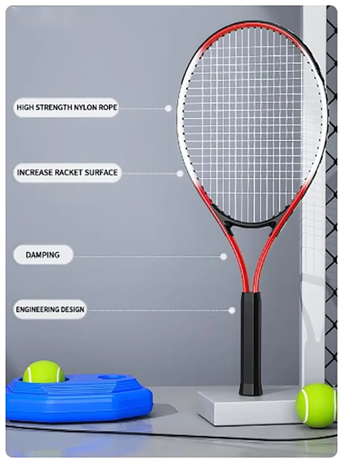 ست راکت تنیس یلاجوی با پایه تمرین و توپ کشی - Yelajoy Trainer Set