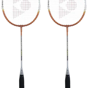 ست دو عددی راکت بدمینتون یونکس آلومینیومی نارنجی زه‌کشی‌شده - Yonex Set of 2