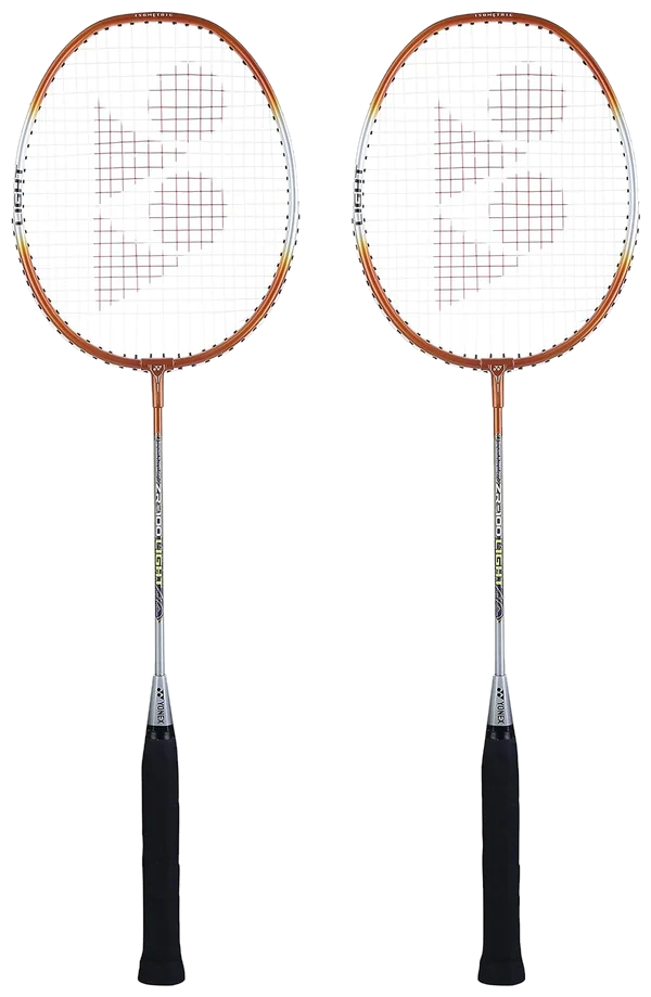 ست دو عددی راکت بدمینتون یونکس آلومینیومی نارنجی زه‌کشی‌شده - Yonex Set of 2