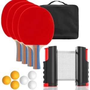 ست چهار عددی راکت پینگپنگ زراویل با تور، ۶ توپ و ساک - Zeraviel All-in-One Set